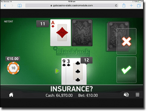 Single Deck blackjack on iPad