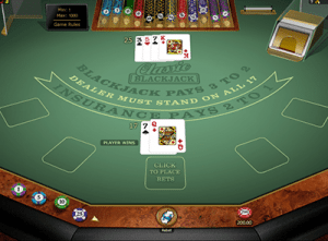 Classic blackjack by Microgaming