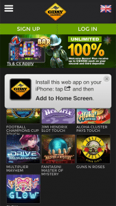 G'Day Casino mobile web app blackjack